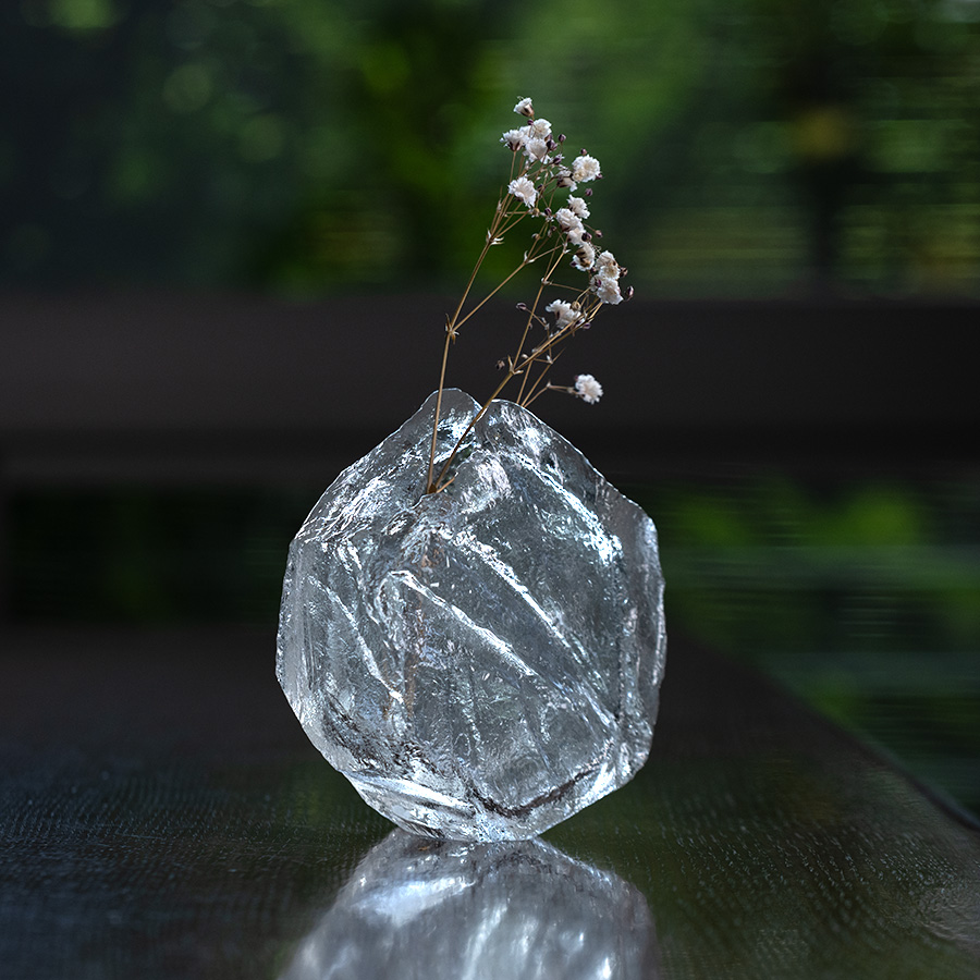 ガラス　花器　　作家