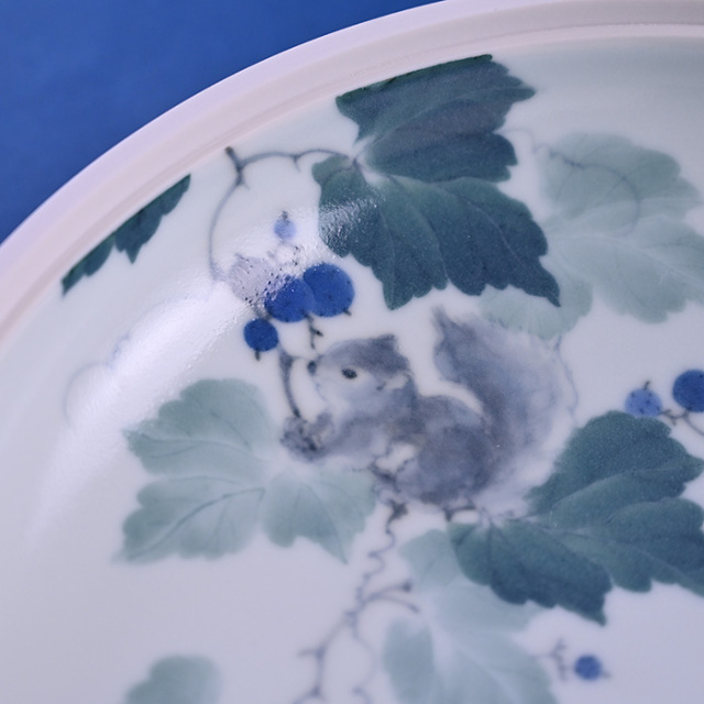 共箱付】染付陶筥野葡萄(AH-206) 作家「本多亜弥」