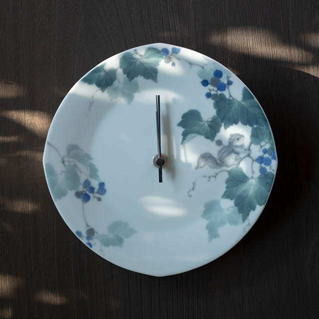 インテリア | 染付時計「野」(AH-244) 作家「本多亜弥」