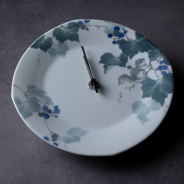 インテリア | 染付時計「野」(AH-244) 作家「本多亜弥」