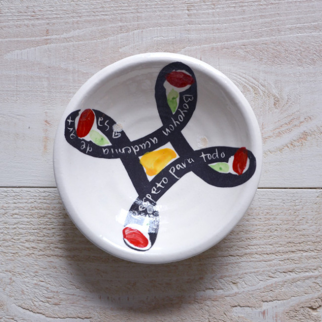 和食器　色絵Plate（ブーメラン）  作家「吉岡萬理」