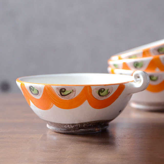 和食器　色絵スープカップ 作家「吉岡萬理」 