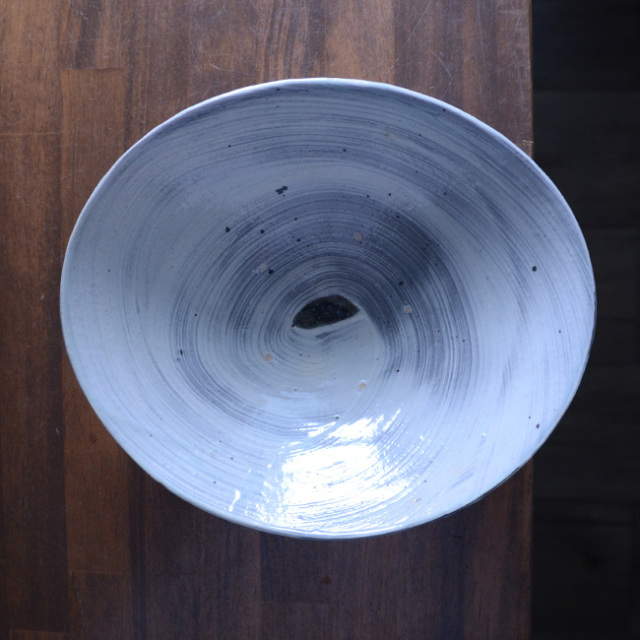 刷毛目楕円鉢 作家「吉岡萬理」