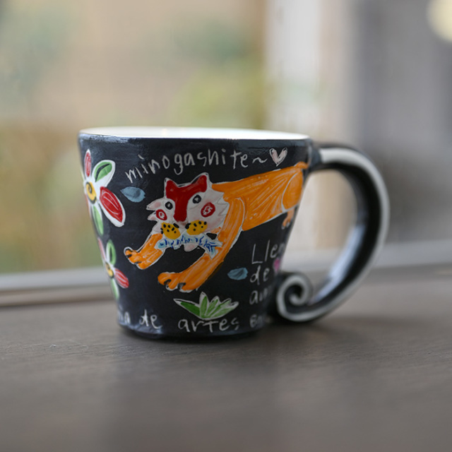 國延 昇 猫コーヒーカップ＆ソーサー 紙箱 - 工芸品