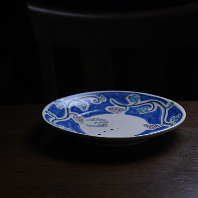 染付ブドウ皿　作家「吉岡萬理」