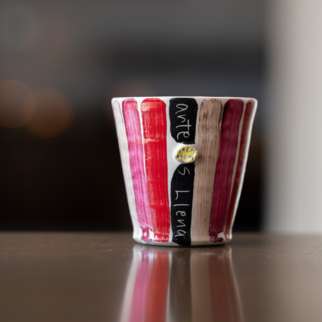 ストライプフリーカップ-くすみ-(BY-355) 作家「吉岡萬理」