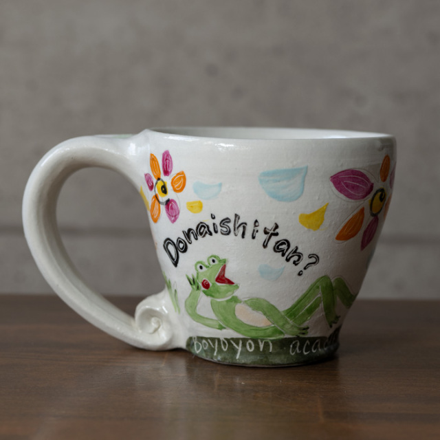 色絵うさぎのマグカップ (BY-374) 作家「吉岡萬理」