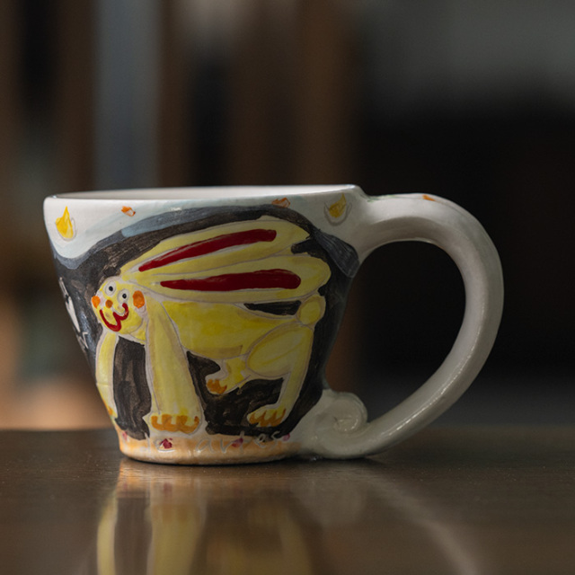 和食器 色絵うさぎのホワイトマグカップ (BY-381) 作家「吉岡萬理」