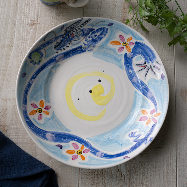 龍の大きなお皿 龍の大きなお皿 染錦龍鳳凰文輪花銘々皿 | 辻