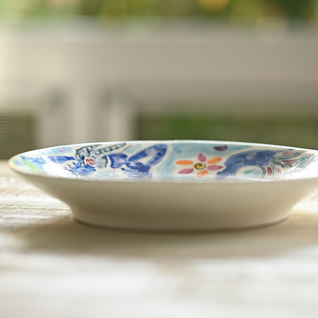 大皿 | 染付 龍のパスタ皿 - 28cm - (BY-415) 作家「吉岡萬理」