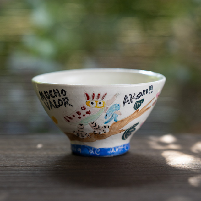 ごはん茶碗 | カワセミのホワイトご飯茶碗(BY-433) 作家「吉岡萬理」