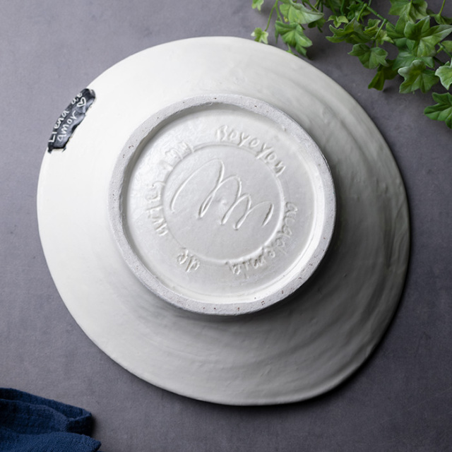 大鉢 | 色絵「Blue and Yellow」楕円鉢(BY-435) 作家「吉岡萬理」