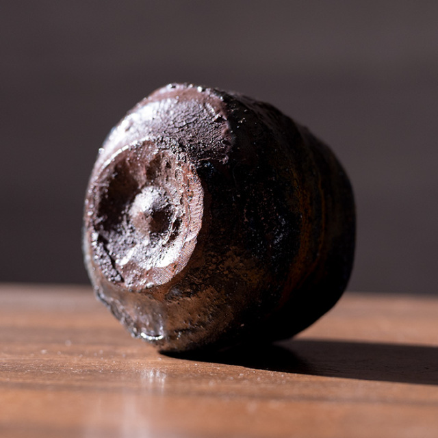 共箱付】備前焼窯変ぐい呑（CR-058） 作家「クリストファー