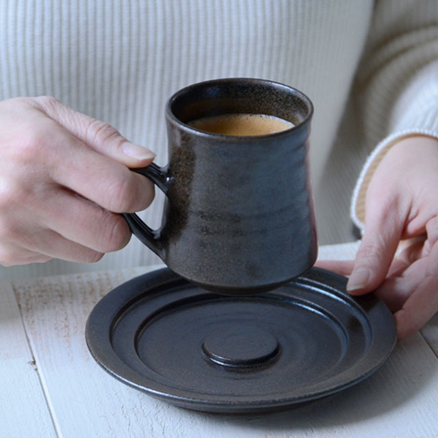 梟釉カップ&ソーサー 作家「見野大介」