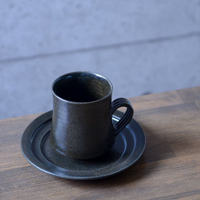 梟釉カップ&ソーサー 作家「見野大介」