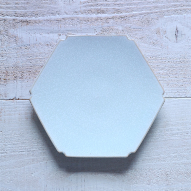 蒼穹釉六角皿5寸   作家「見野大介」