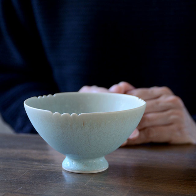 和食器　白翠飯碗　 作家「中村譲司」