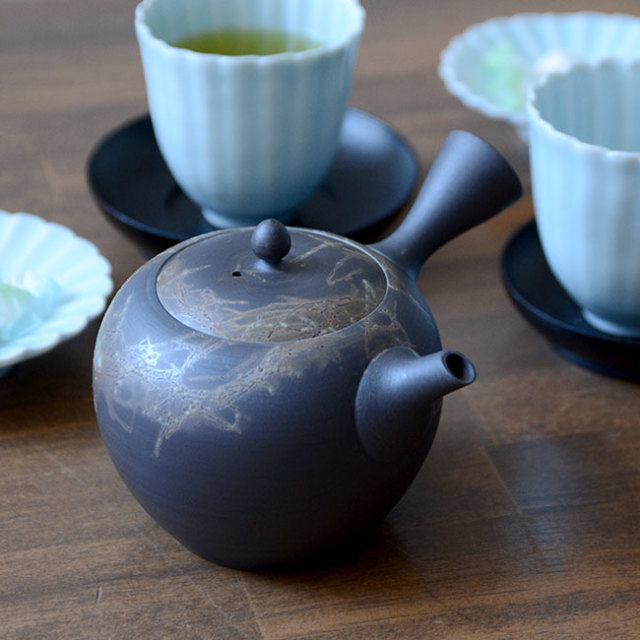 和食器 窯変藻焼急須（丸） 作家「水野博司」