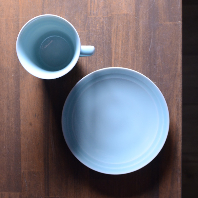 青白磁　食器セット 青白磁楕円小皿（IH-040） 作家「市川博一」