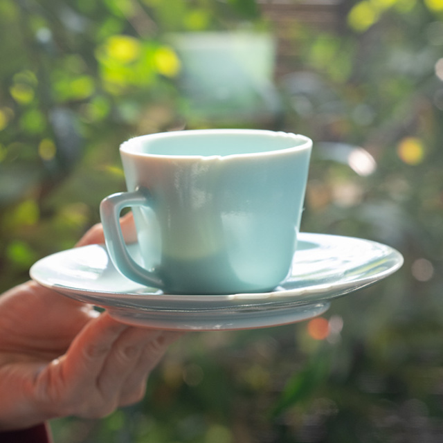 和食器 | コーヒーカップ | 青白磁カップ＆ソーサー（IH-059） 作家
