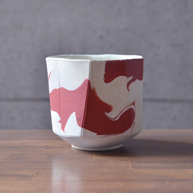 彩墨流碗(共箱付)　作家「瀬津純司」