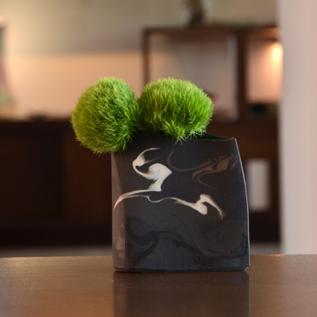 彩墨流花器 作家「瀬津純司」