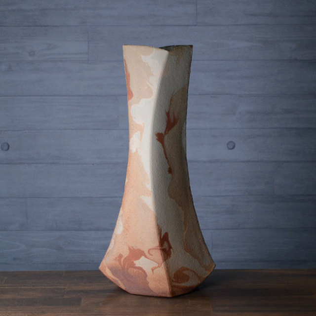 【共箱付】彩墨流花器（JS-627）　作家「瀬津純司」