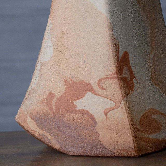 【共箱付】彩墨流花器（JS-627）　作家「瀬津純司」