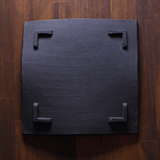 彩墨流足付板皿-21cm-（JS-659）　作家「瀬津純司」