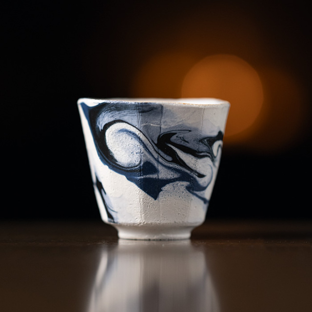 共箱付】彩墨流酒器（JS-741） 作家「瀬津純司」