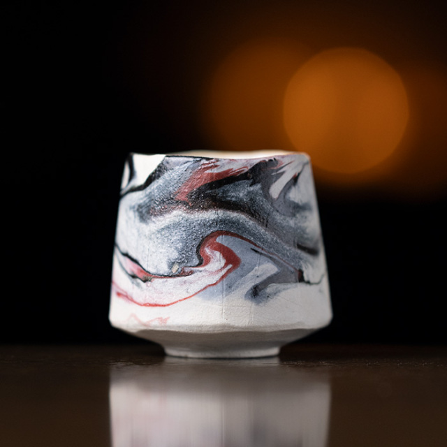 共箱付】彩墨流酒器（JS-748） 作家「瀬津純司」