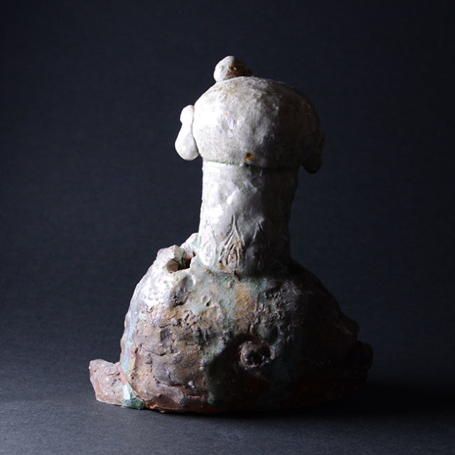 新歓嗣 伊賀耳付花入 花瓶 花器 共箱 共布 伊賀焼 花入 陶芸家 新歓嗣