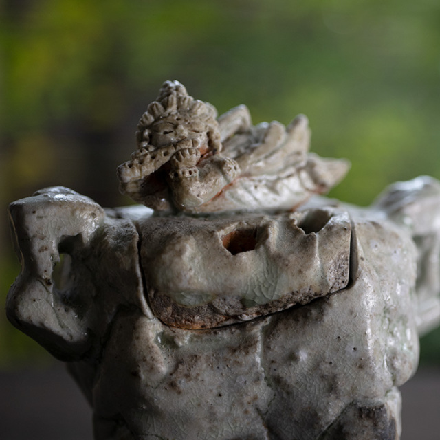 共箱付】伊賀飛天香炉（KAA－013） 作家「新歓嗣」