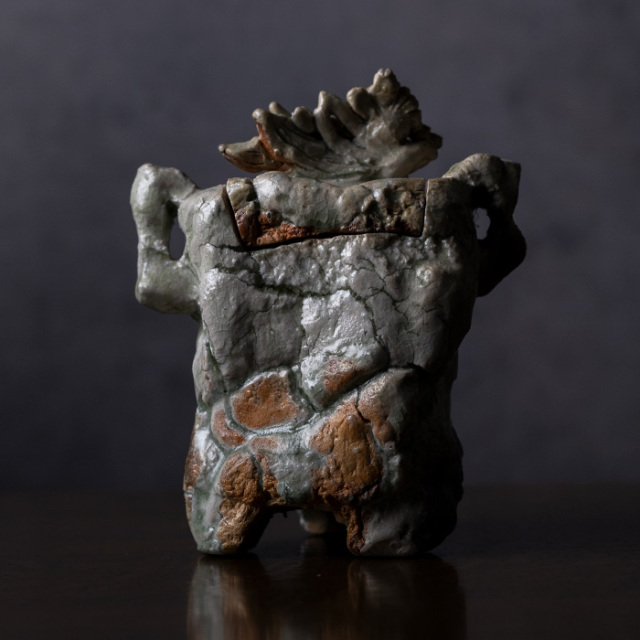 共箱付】伊賀飛天香炉（KAA－013） 作家「新歓嗣」