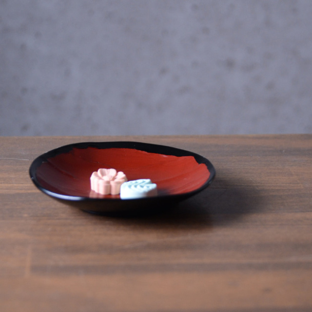 漆器　乾漆小皿（茜）　作家「角好司」