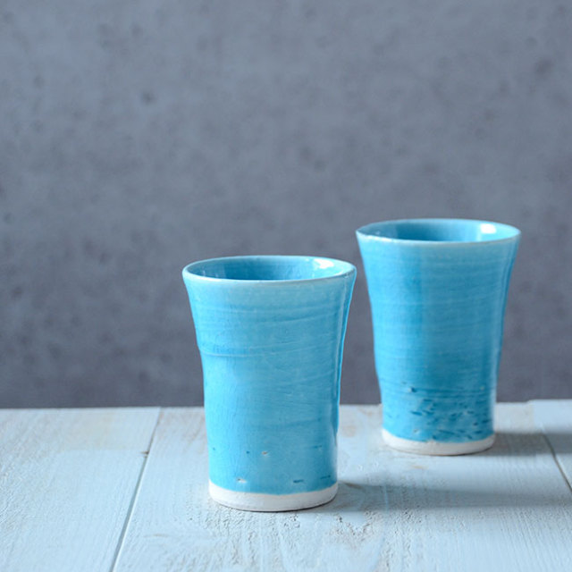和食器　トルコブルーフリーカップ　作家「荒木漢一」 