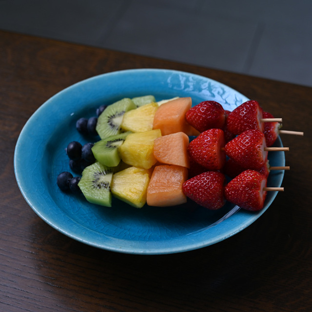 トルコブルー七寸深皿-24cm-