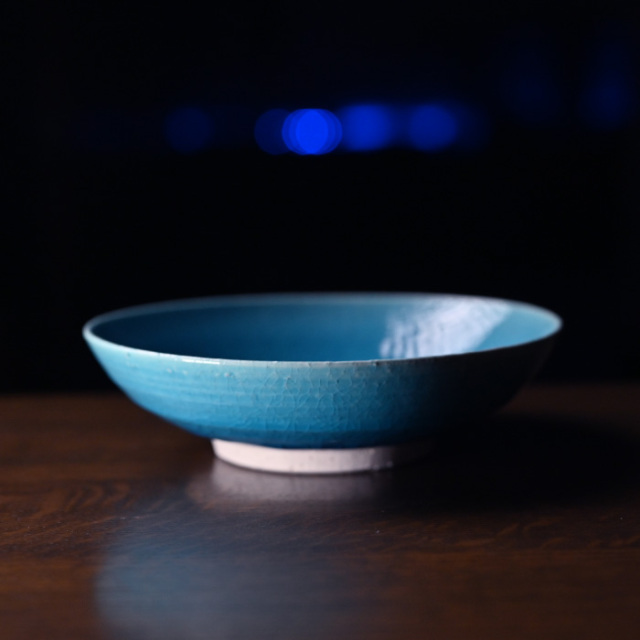 トルコブルー六寸深皿-20cm-