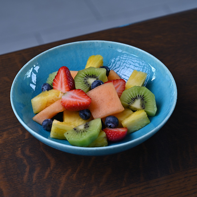 トルコブルー六寸深皿-21cm-