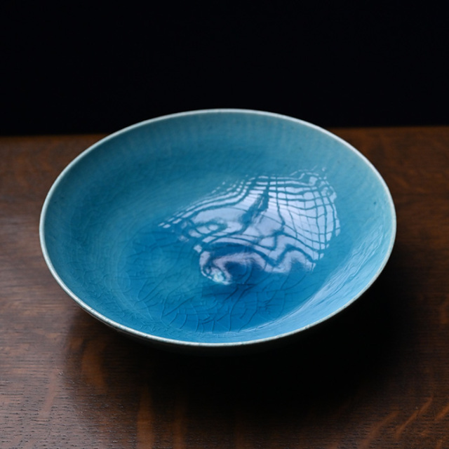 トルコブルー六寸深皿-22cm-