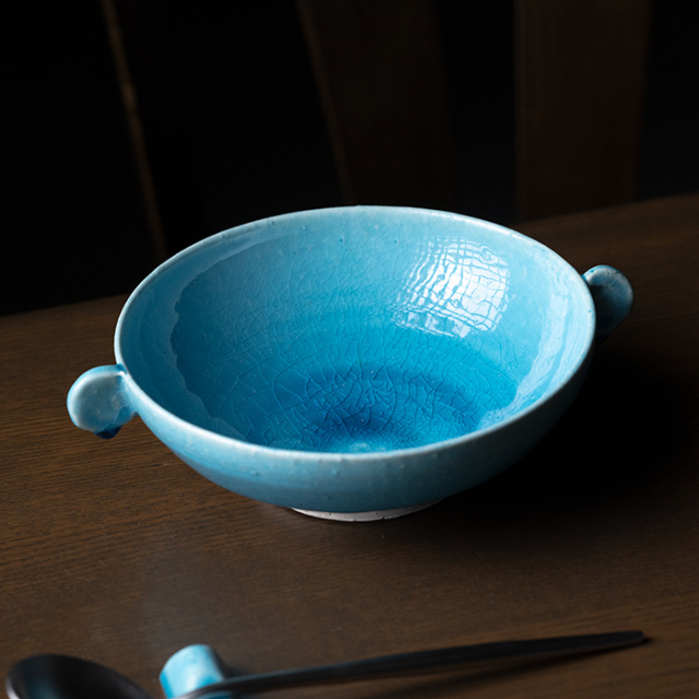 和食器 ｜ スープボウル トルコブルー耳付鉢（KIA-144） 作家「荒木漢一」