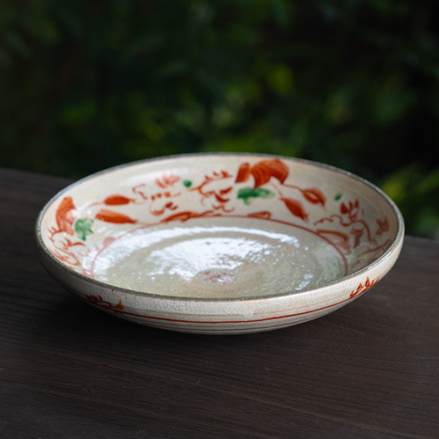 送料無料 | 和食器 中皿 粉引赤絵七寸皿（KIA-148） 作家「荒木漢一」