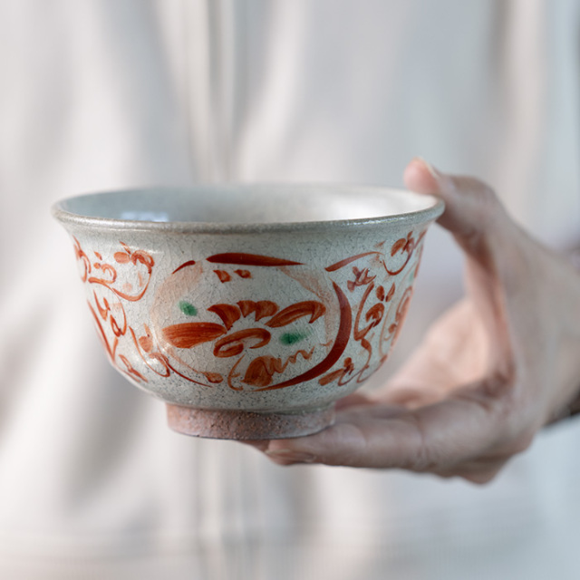 YUU　茶碗　10個まとめ売り　粉引　赤茶碗など ご飯茶碗 | 粉引赤絵飯碗（KIA-150） 作家「荒木漢一」