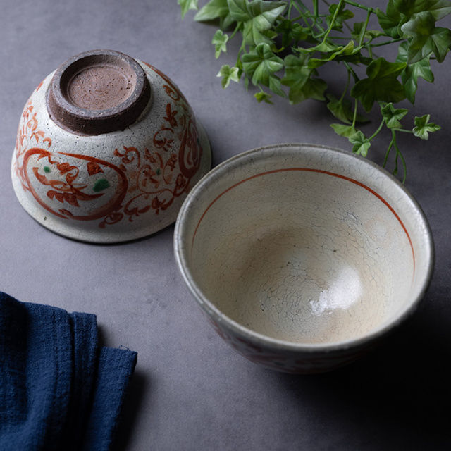 粉引夏茶碗 粉引夏茶碗 粉引平茶碗 新歓嗣作