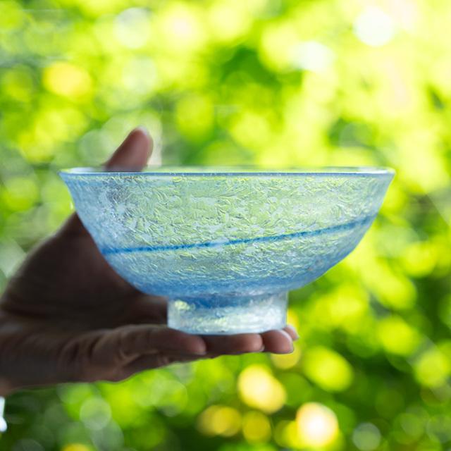 ガラス抹茶茶碗 | ガラス茶碗「金彩ブルー」（KOK-135） 作家