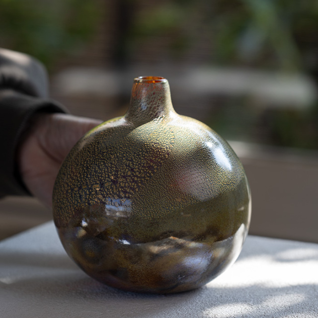 ガラス　花器　作家