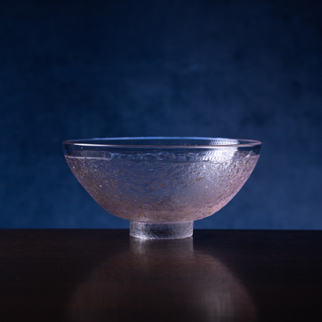 ガラス　抹茶茶碗