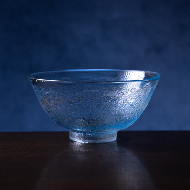 ガラス　抹茶茶碗