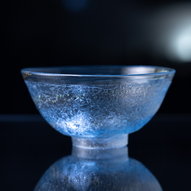 ガラス　抹茶茶碗