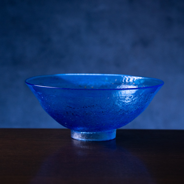 ガラス　抹茶茶碗
